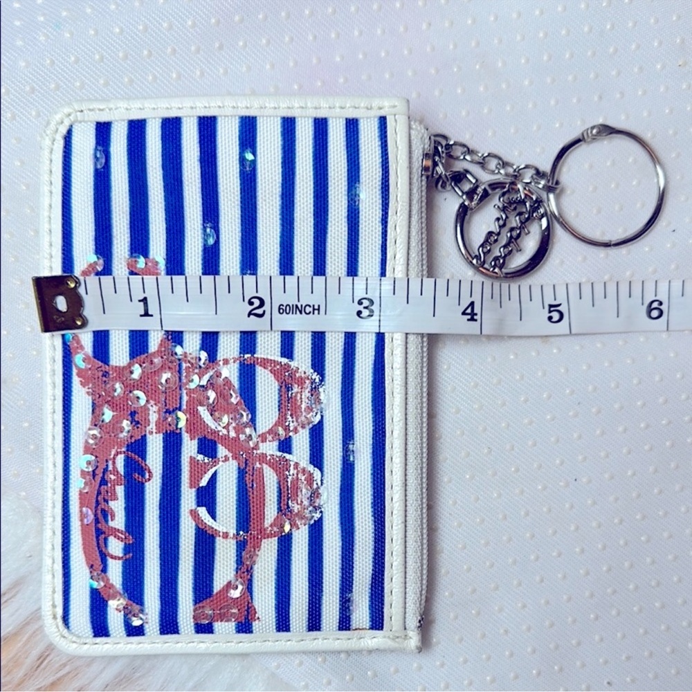 Coach POPPY Nautical Stripe card case keychain - Picture 8 of 8